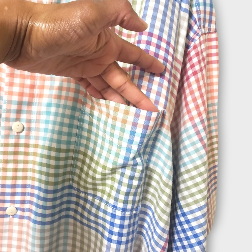Tommy Bahama Mens 4XLB Rainbow Check Plaid Short Sleeve Button Down Shirt - Picture 2 of 9